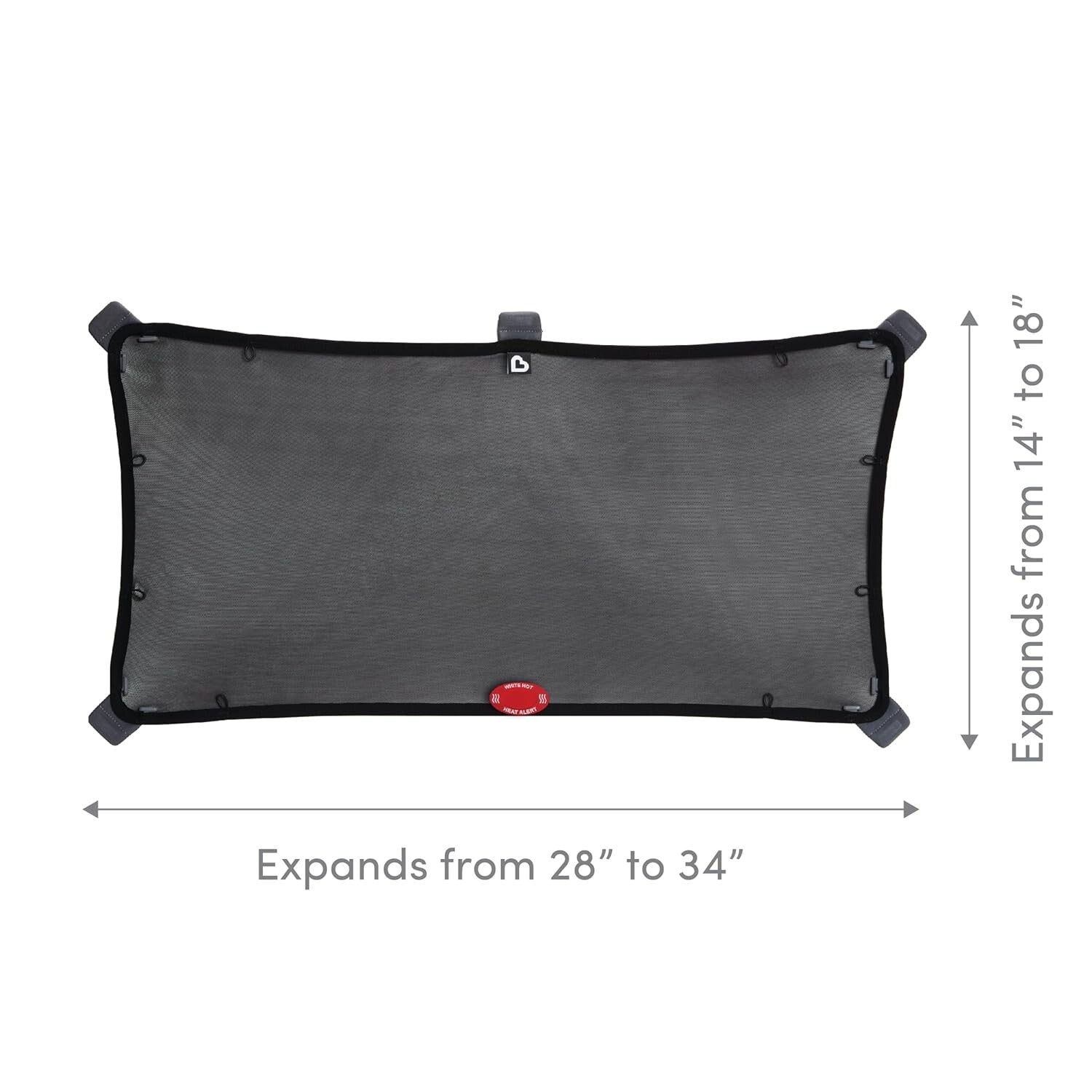 Brica Magnetic Stretch Sun Shade, Black - 2 Pack for Large Vehicle Windows