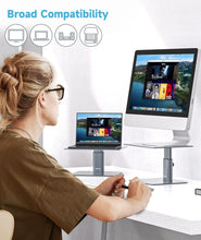 Load image into Gallery viewer, Compact Adjustable Monitor Stand in Space Grey - Ergonomic Design for Comfort