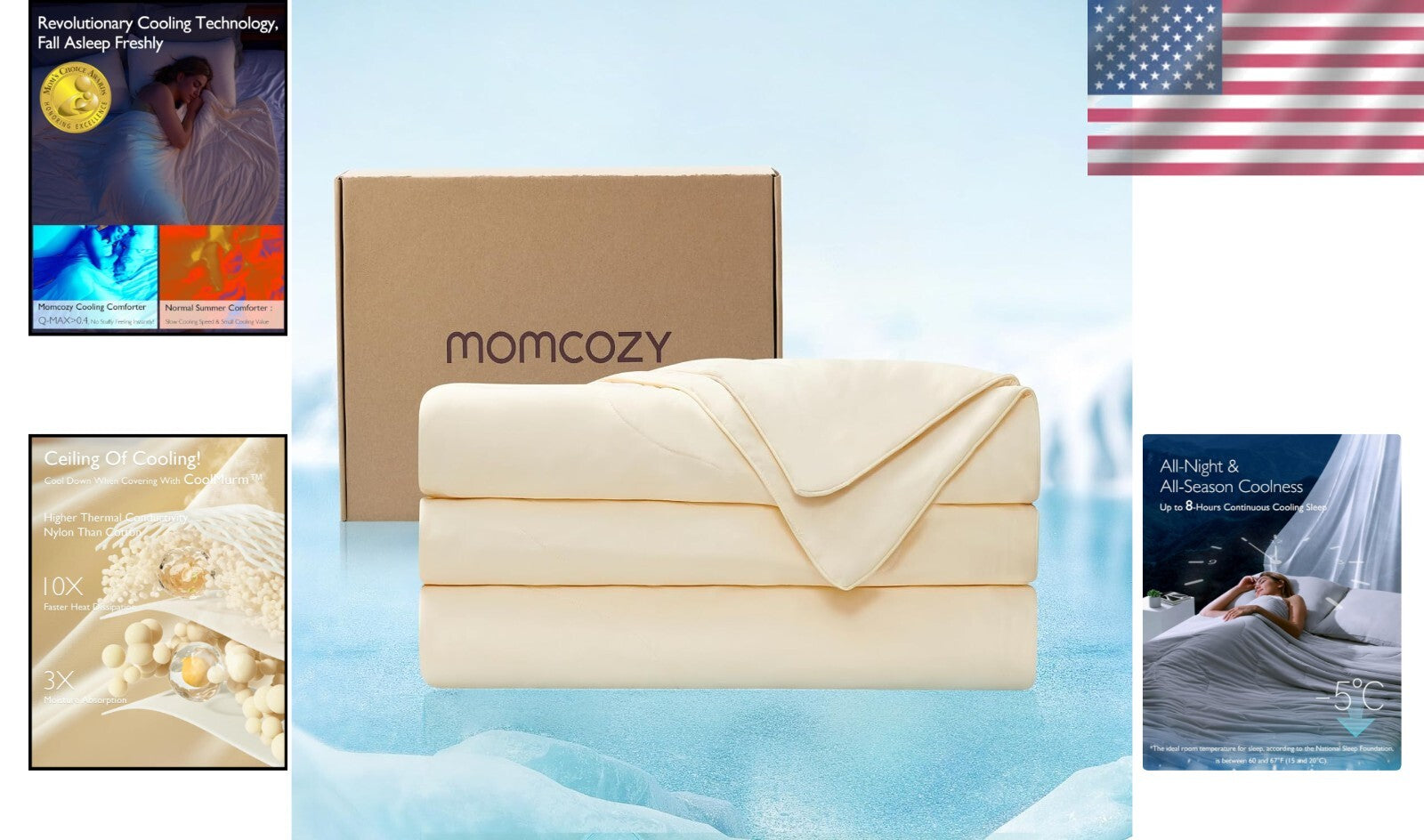 Lightweight Breathable Cooling Blanket - Life CoolMurm Comforter 106"x90" King