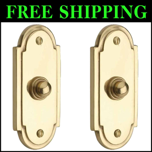 Elegant Lacquered Brass Doorbell Push Button - Vintage Colonial Style, Set of 2