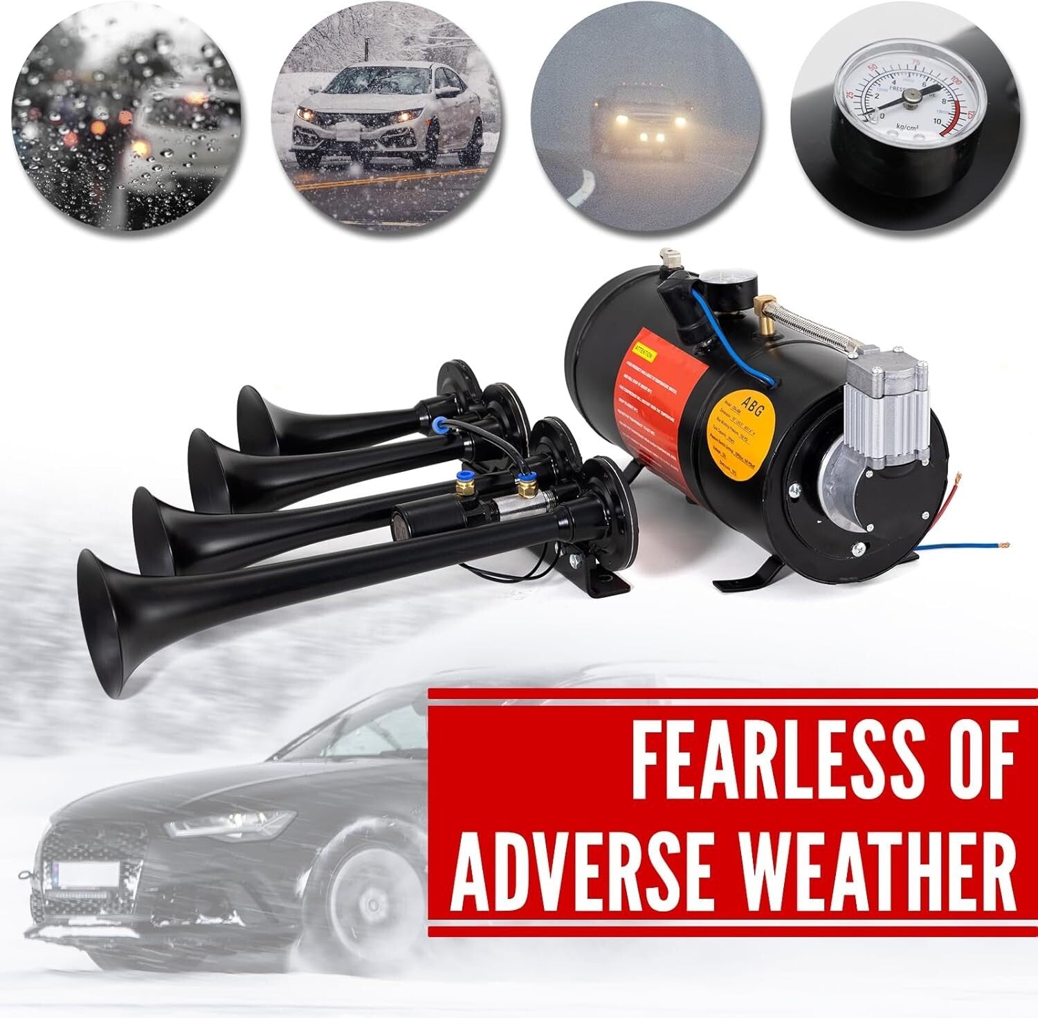 Complete 178dB Train Horn System with Easy Installation - Heavy Duty Durability