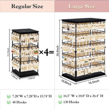 Load image into Gallery viewer, Rustic Earring Display Stand with 130 Hooks - Large Jewelry Organizer Tower
