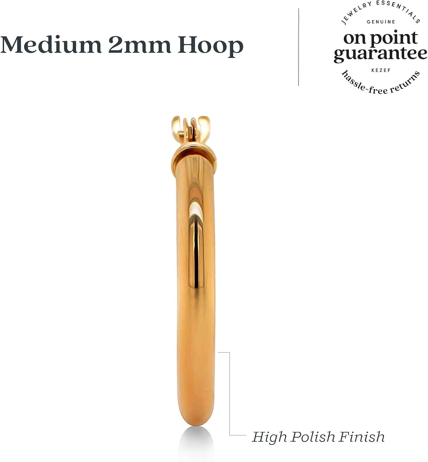 Hypoallergenic 14k Gold Huggie Hoops - Stylish 25mm Earrings for Any Occasion