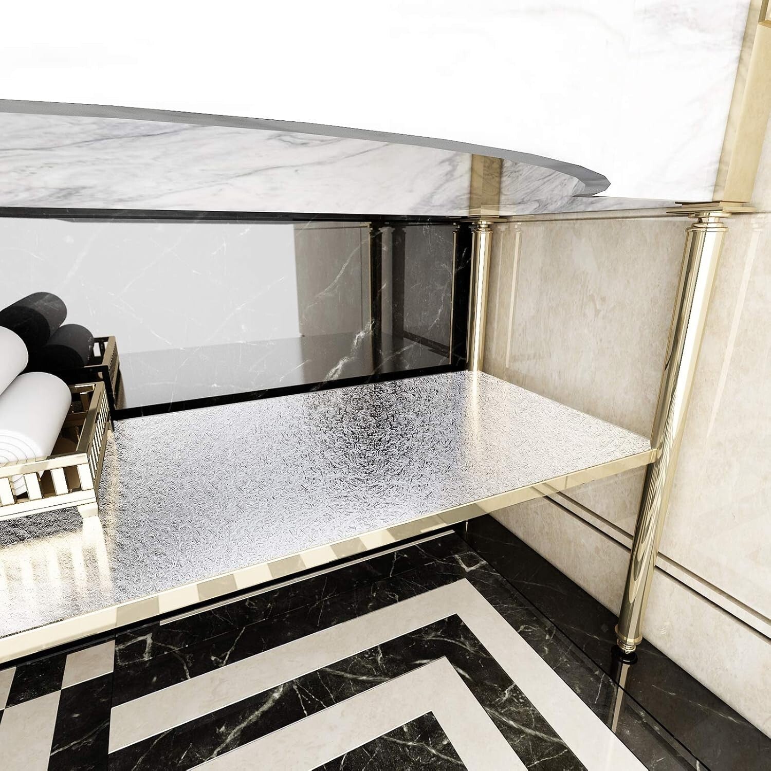 15.7'' x 708'' Heat Resistant Aluminum Foil Contact Paper for Kitchen Decor