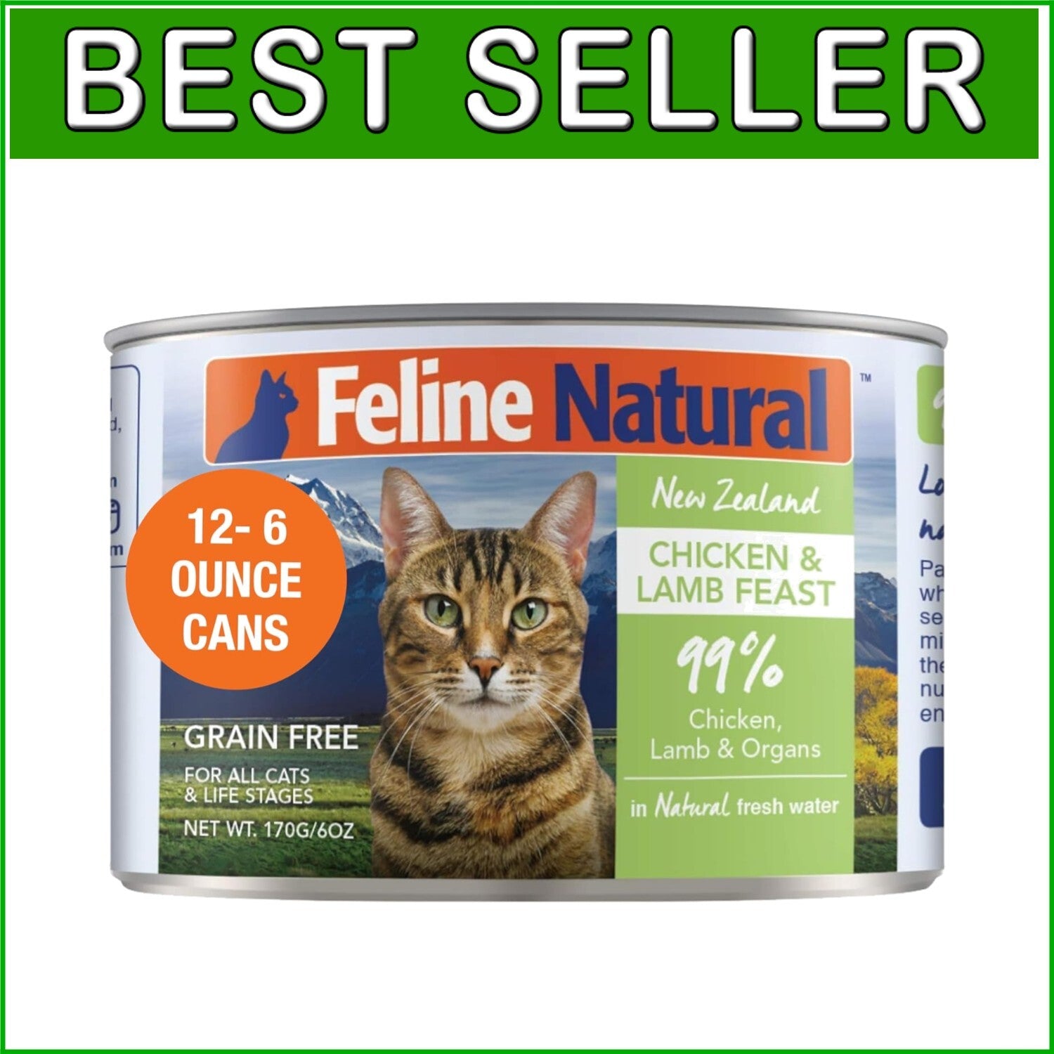 Grain-Free Chicken & Lamb Wet Cat Food Pate - 6 Oz Pack of 12 for All Cats