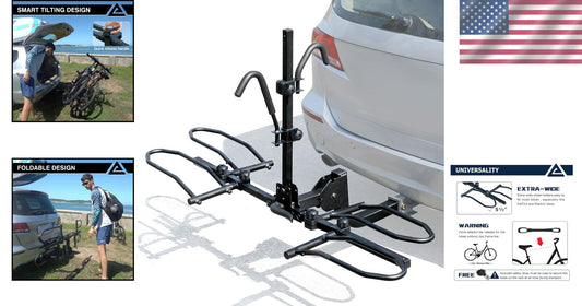 Smart Tilting 2-Bike Carrier with Safety Features - Ideal for Adventure Lovers