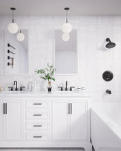Load image into Gallery viewer, Matte Black 3-Hole Widespread Bathroom Faucet with 360 Swivel Spout - 2 Sets