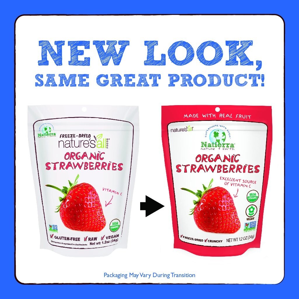 Delicious Organic Freeze-Dried Strawberries | Healthy Snack, 3-Pack - 1.2 Ounce