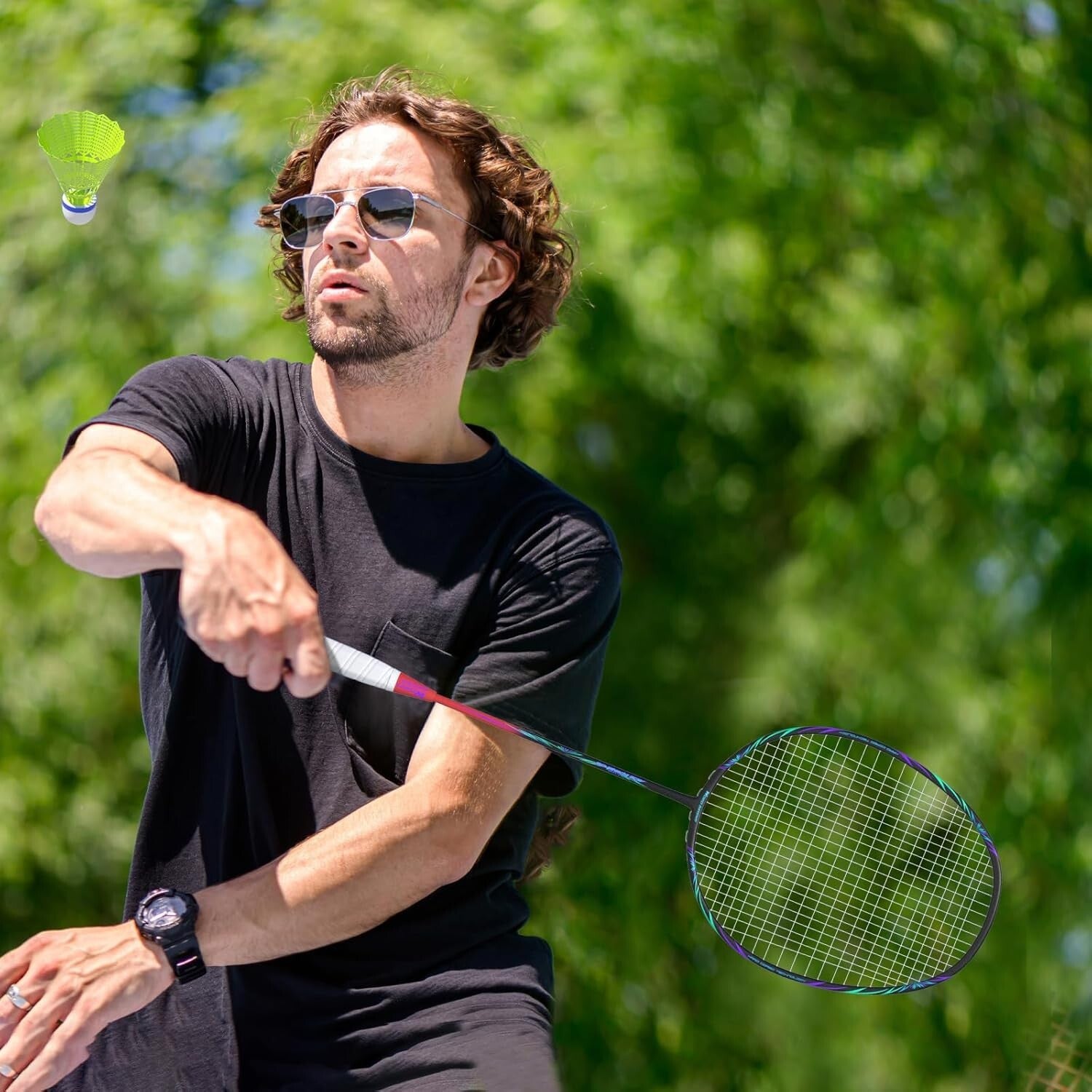 Durable Carbon Fiber Badminton Rackets with Non-Slip Grip - Perfect for Everyone