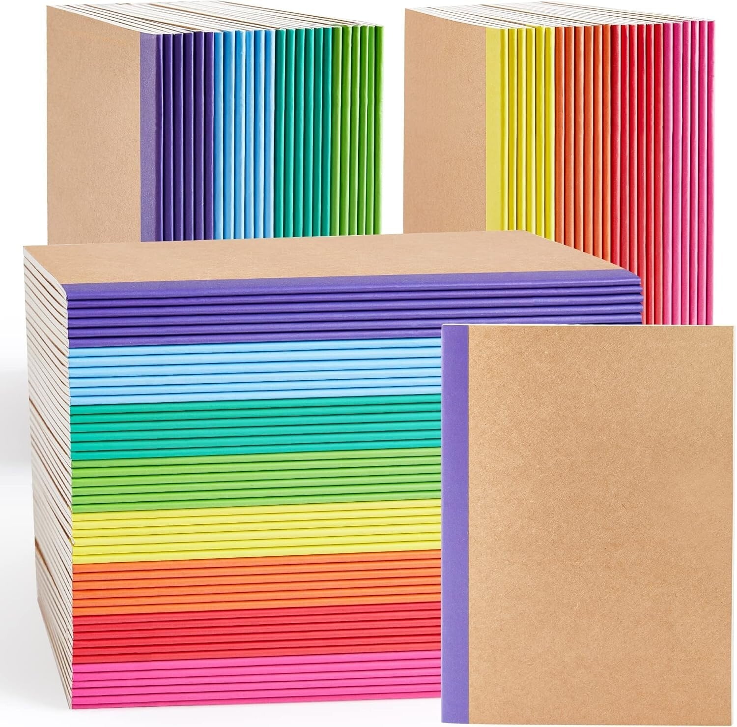 Durable and Colorful 96-Pack Lined Notebooks - Ideal for Notes & Journaling