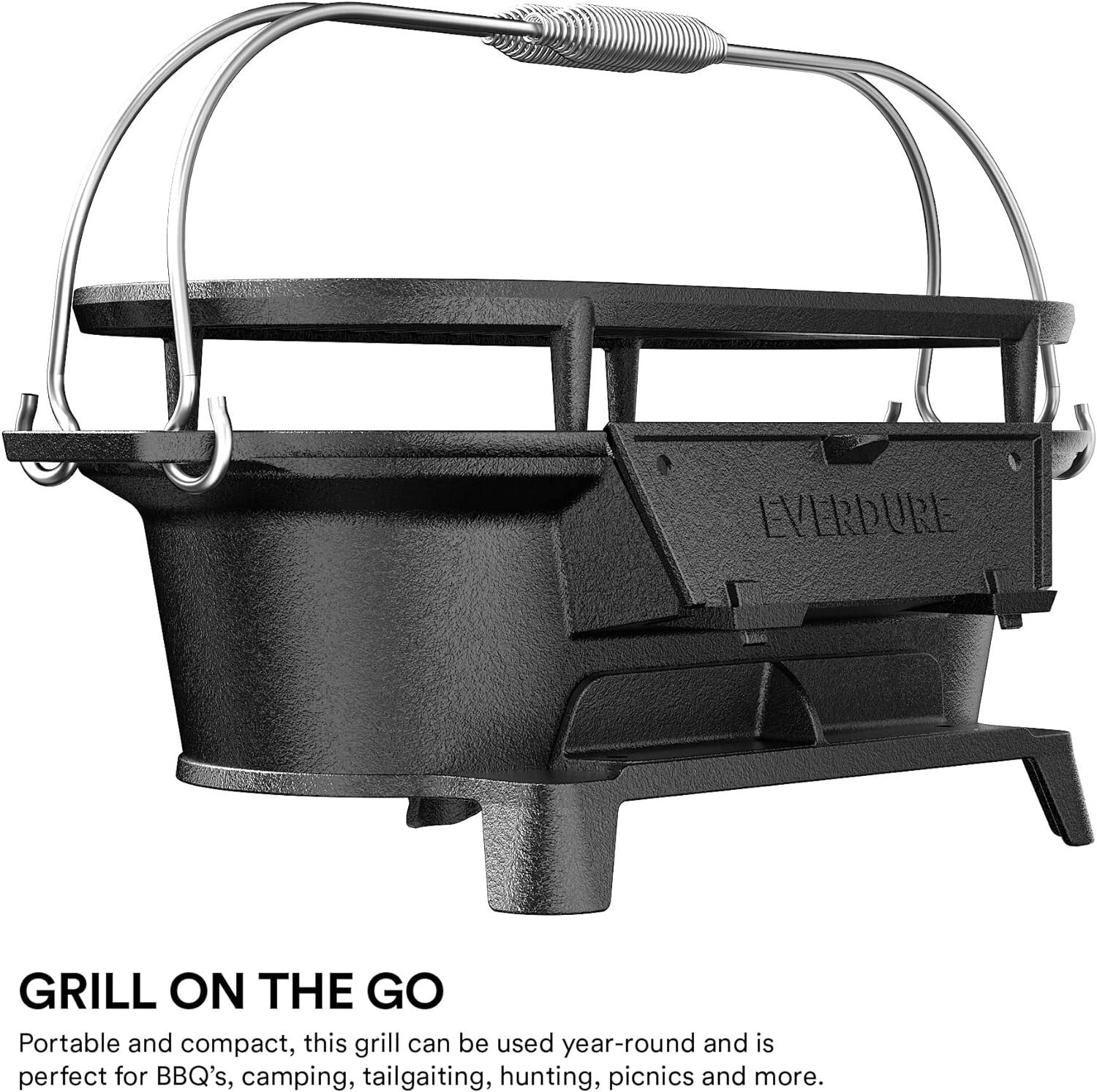 Versatile Charcoal Grill & Tabletop Skillet - Ideal for Camping and Tailgating