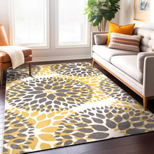 Load image into Gallery viewer, Elegant Yellow Floral Area Rug 5' x 7' - Soft, Durable, and Stylish Choice