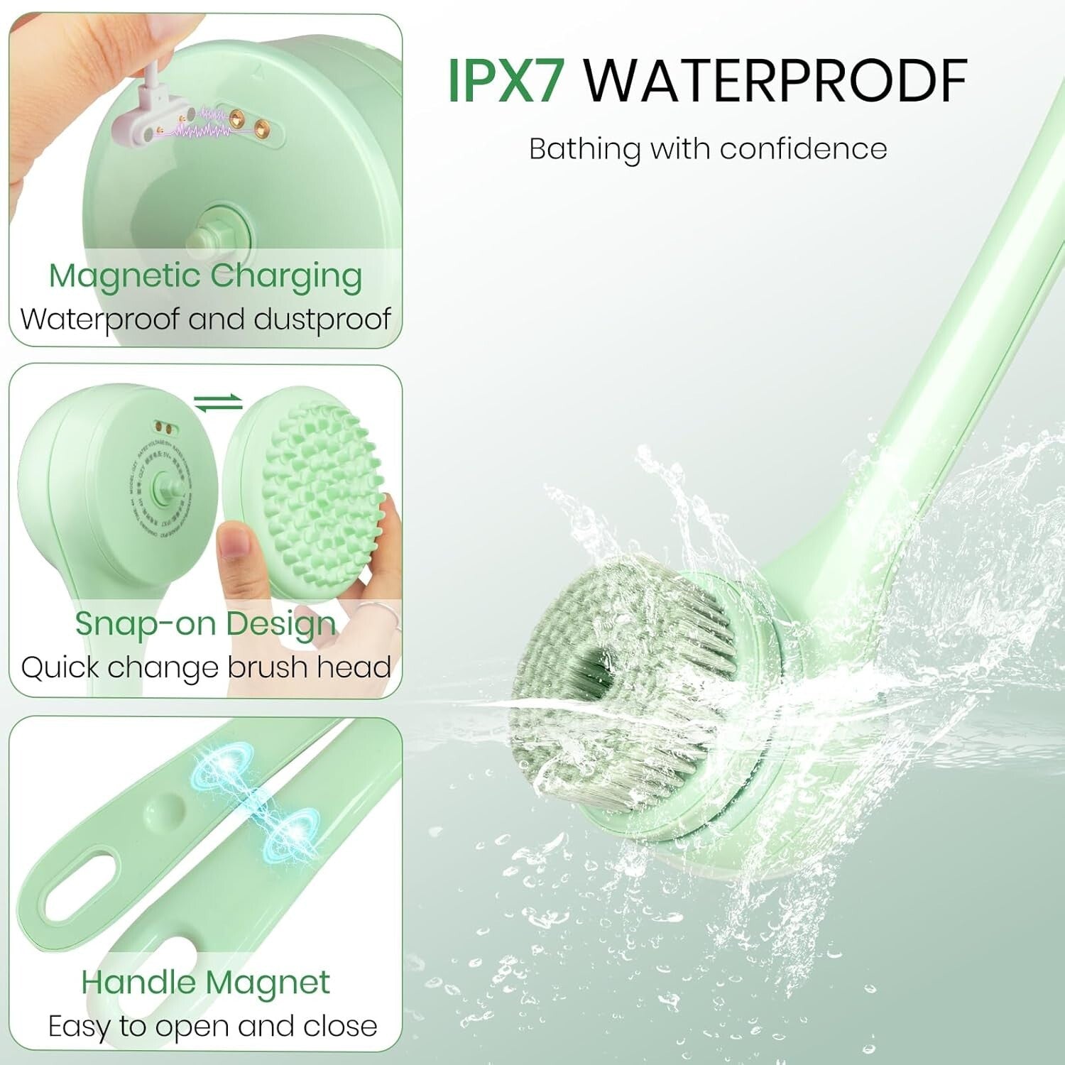 5-in-1 Electric Body Scrubber: Waterproof Massage Brush for Exquisite Skin Care