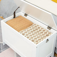 Load image into Gallery viewer, Elegant White Toy Chest Organizer - Easy Assemble Storage Bench, 220 lb Capacity