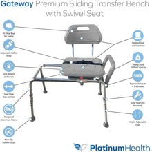 Load image into Gallery viewer, Tool-less Assembly Sliding Shower Chair with Comfort Padding - Ideal for Seniors