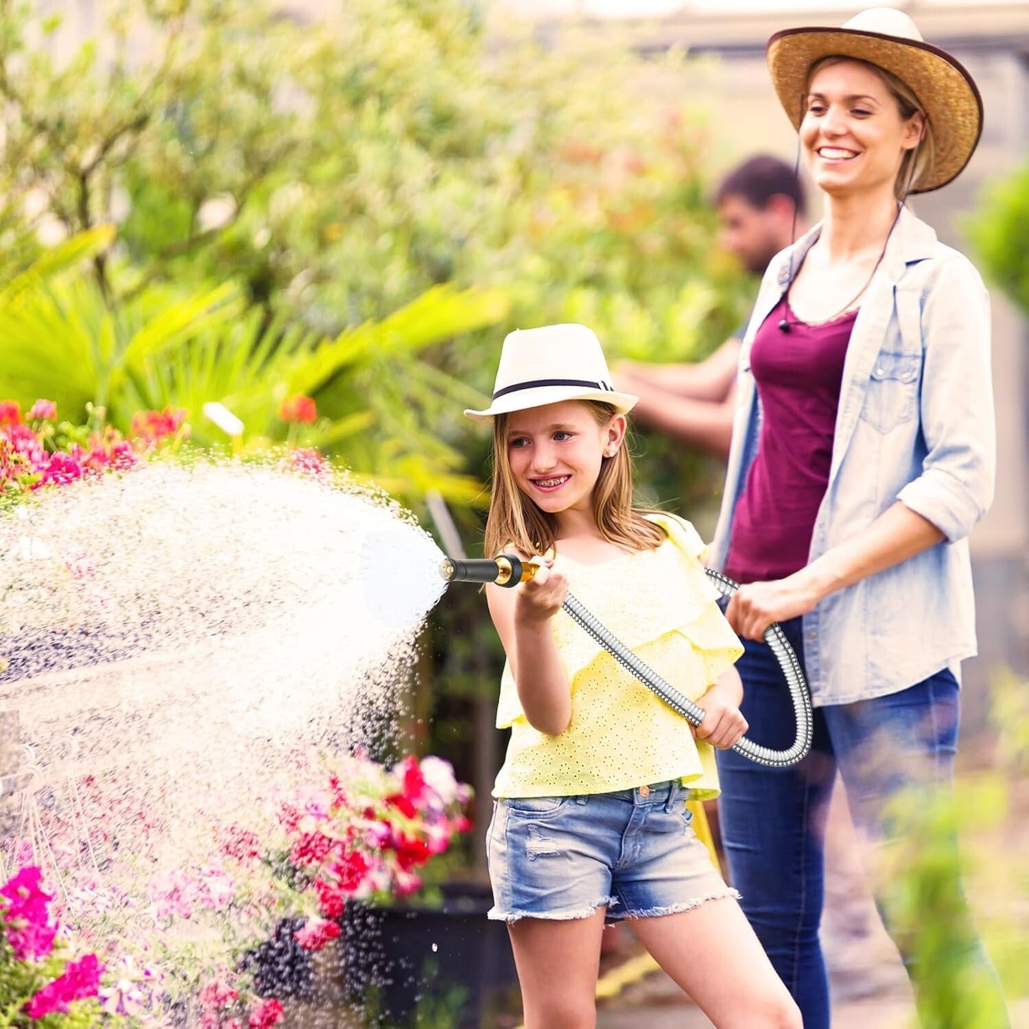 Flexible 100 FT Stainless Steel Water Hose - Connectable & Leak-Resistant Design