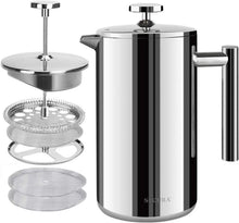 Load image into Gallery viewer, Manual French Press Coffee Maker - 50oz Insulated Stainless Steel for Camping