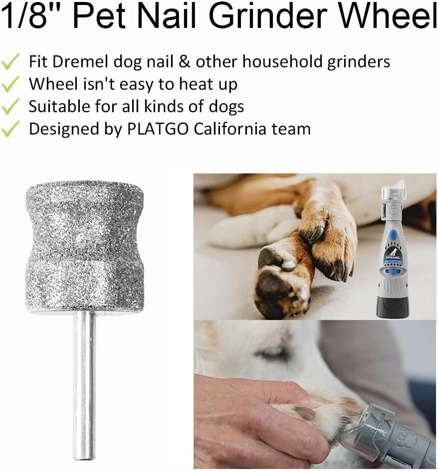 1/8'' Dog Nail Grinder Bit - Professional Diamond Attachment for Pets