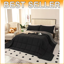 Load image into Gallery viewer, Soft and Fluffy Oversized King Comforter with 8 Corner Tabs - Modern Design