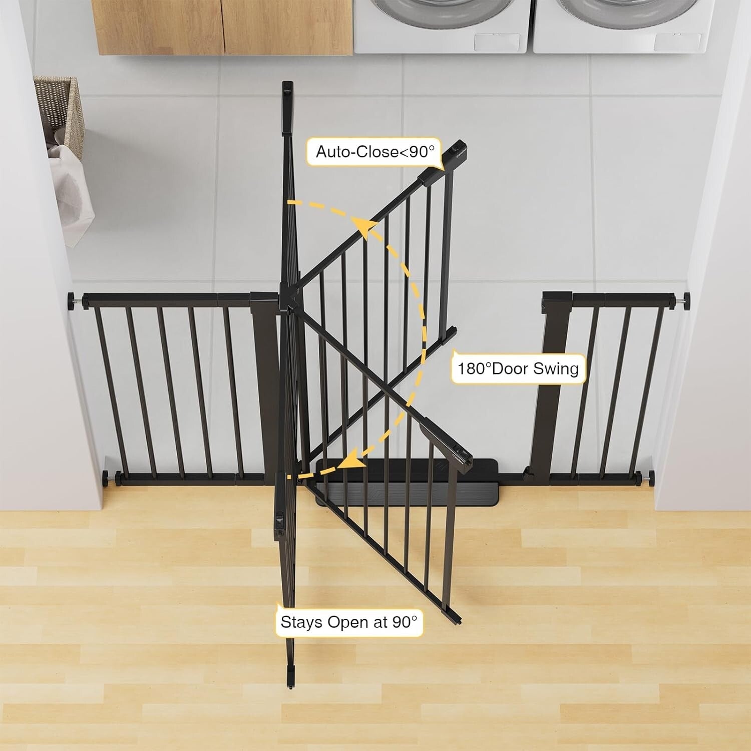 36-Inch Extra Tall Pressure-Mounted Gate - Ideal for Homes with Babies and Dogs