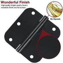 Load image into Gallery viewer, Durable Matte Black 3.5" Door Hinges - 5/8 Radius - 42 Pack with Screws Included