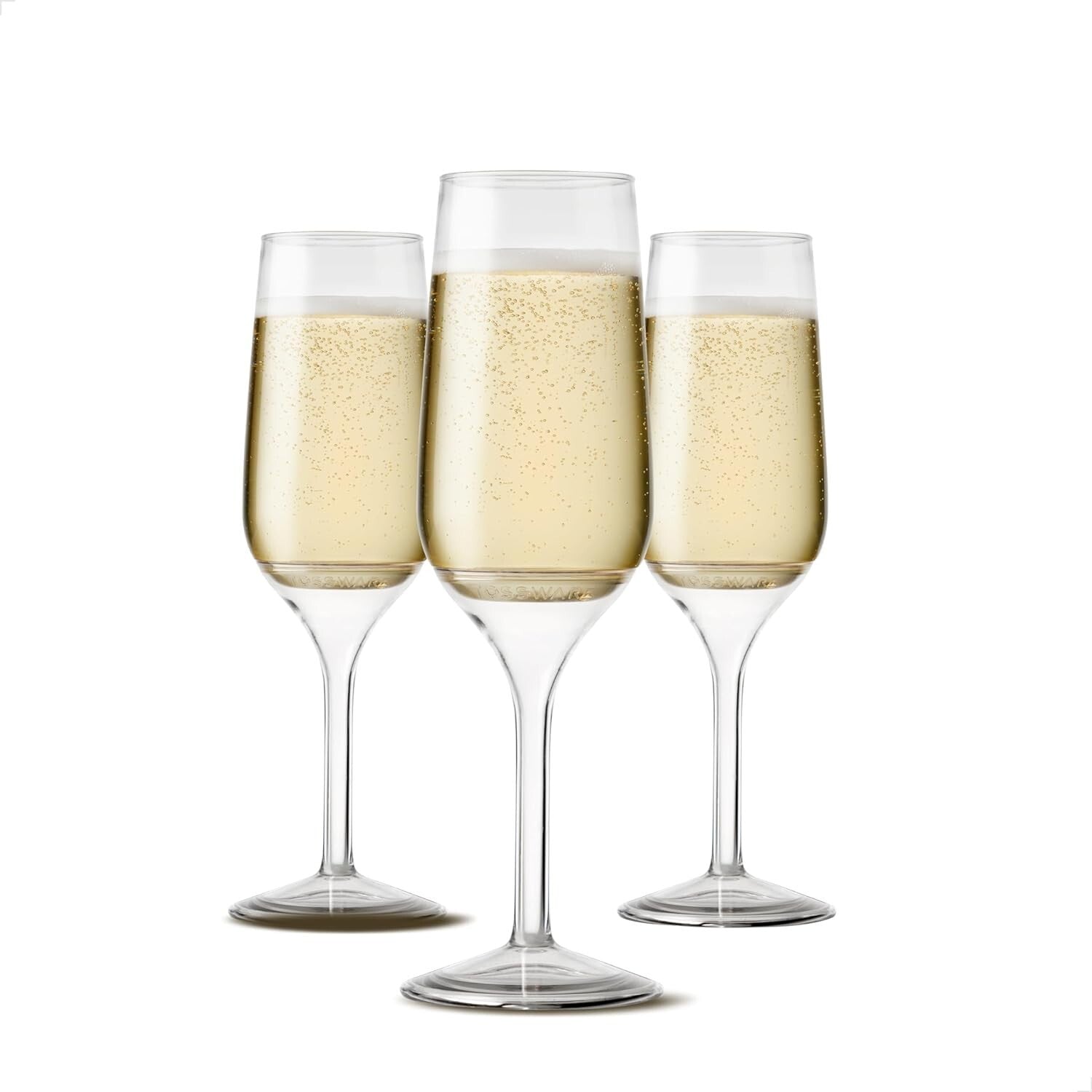 Set of 48 Unbreakable, Crystal Clear Champagne Flutes - 6oz Premium Quality