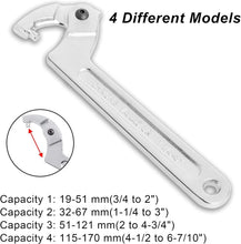 Load image into Gallery viewer, Adjustable Spanner Wrench Set - 4 Pcs Round Head for Hydraulic Ram &amp; Machines