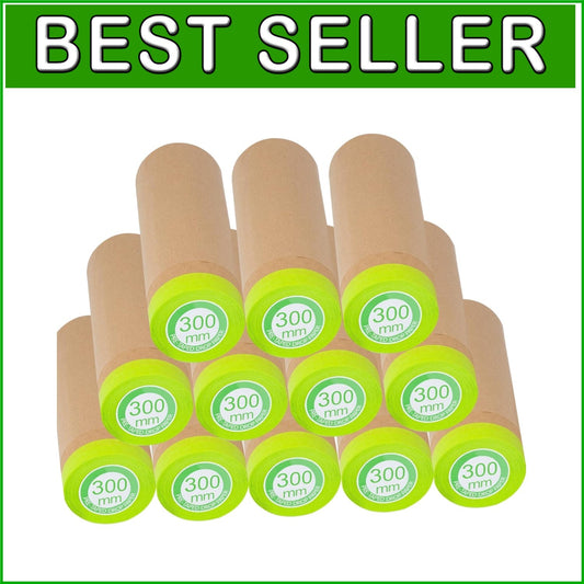 Easy Application Pre-Taped Masking Paper 12 Rolls - Tear-Resistant & Waterproof