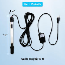 Load image into Gallery viewer, 18W Aquarium UV-C Light for 100-1000 Gallon Aquatic Clarity &amp; Algae Control