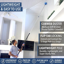 Load image into Gallery viewer, Durable Cobweb Duster with 12ft Extension Pole for Easy High Ceiling Cleaning