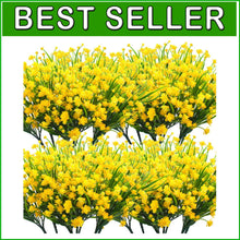 Load image into Gallery viewer, 20 Bundles of UV Resistant Yellow Artificial Flowers for Outdoor Decoration