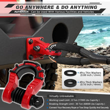 Load image into Gallery viewer, Mega D Ring Shackles 3/4" 68,000lb Break Strength for Reliable Off-Road Recovery