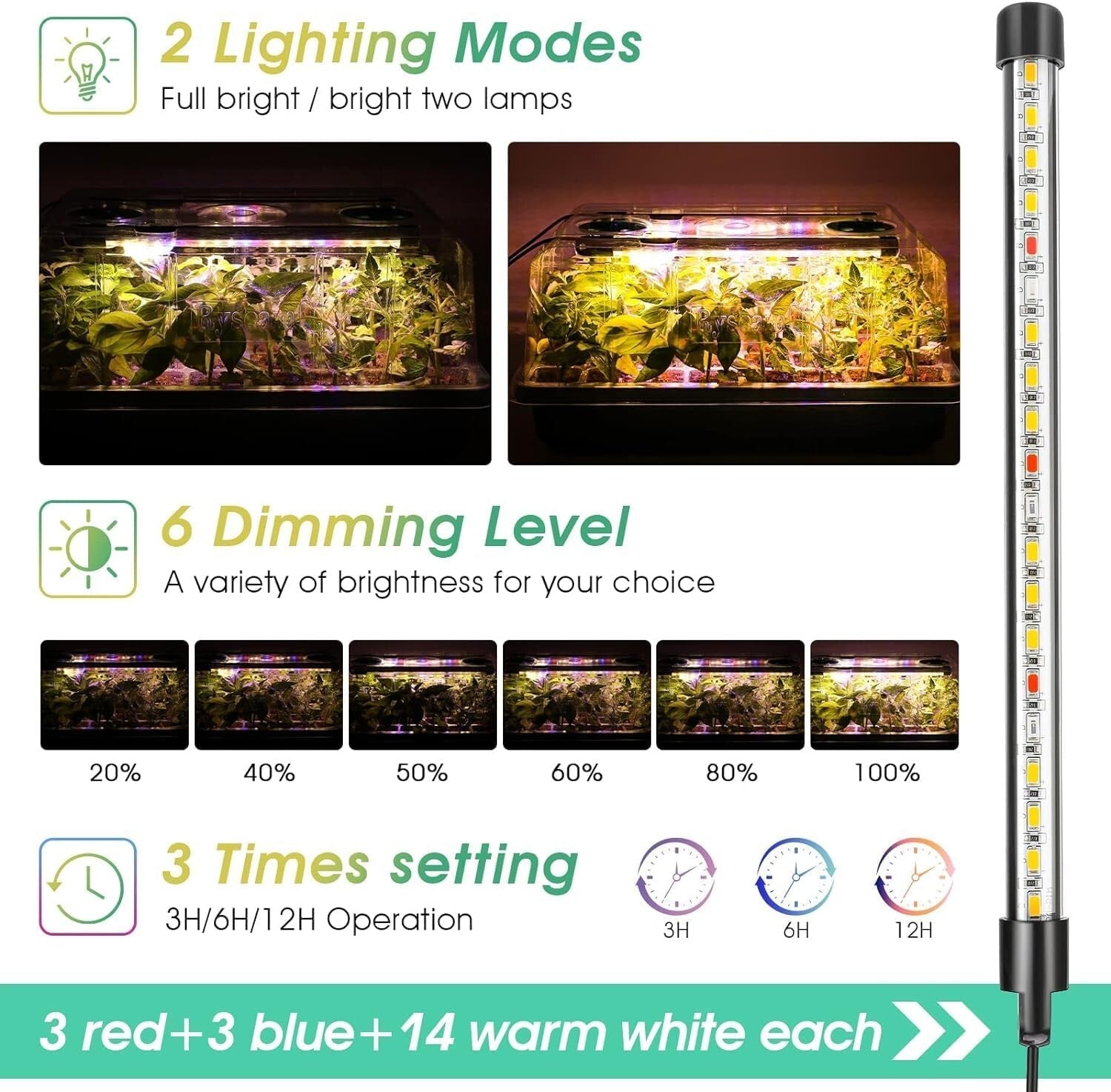 Seedling Starter Kit with Automatic Timer & Humidity Control for Indoor Gardens