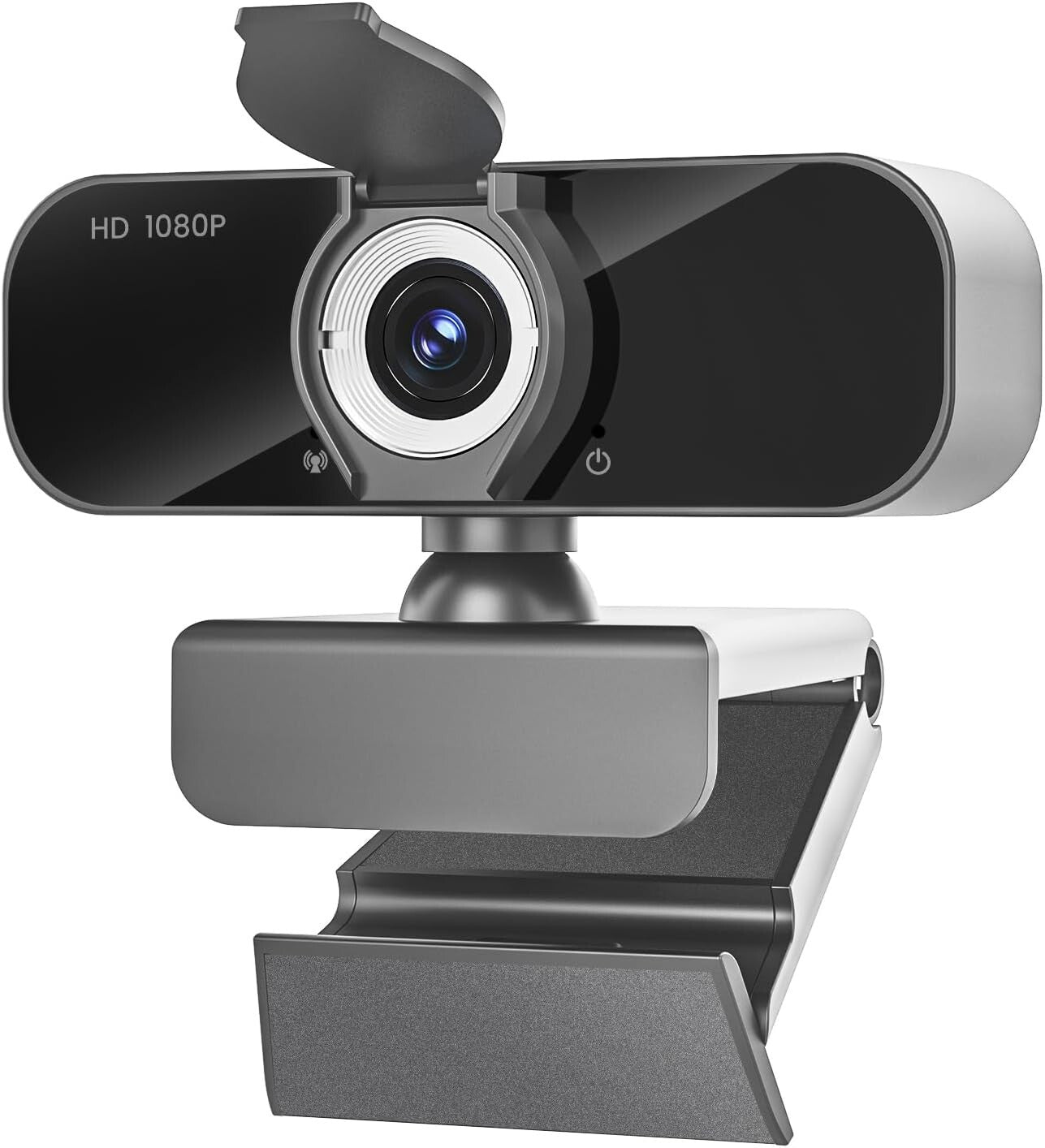 Full HD 1080p Webcam in Gray - Compact USB Camera for Streaming & Conferencing