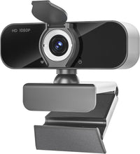 Load image into Gallery viewer, Full HD 1080p Webcam in Gray - Compact USB Camera for Streaming &amp; Conferencing