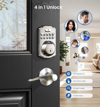 Load image into Gallery viewer, Biometric Electronic Keypad Deadbolt - 4-in-1 Fingerprint and Passcode Access
