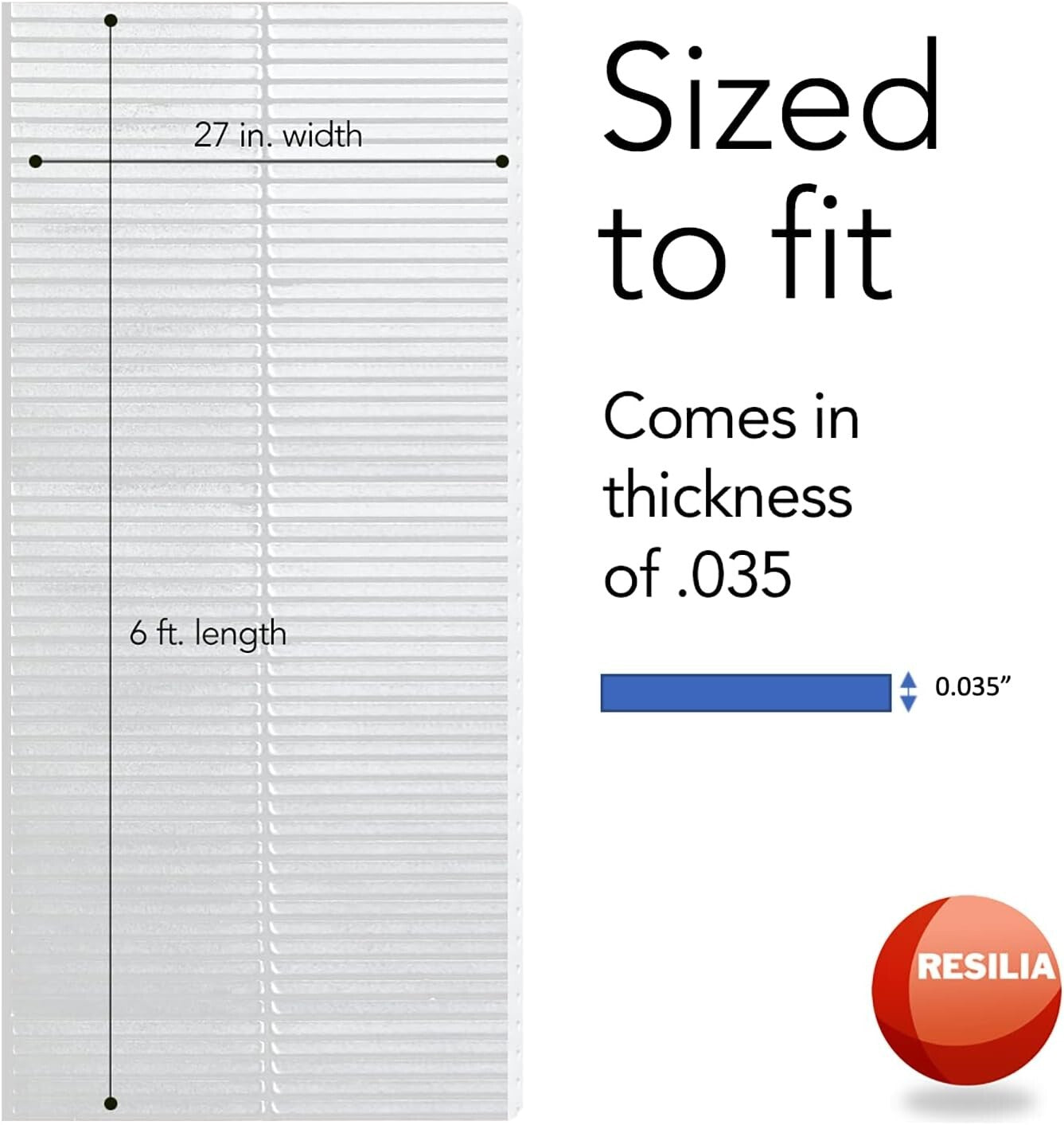 27" x 6' Non-Slip Vinyl Floor Runner - Durable Protector for Hard Surfaces