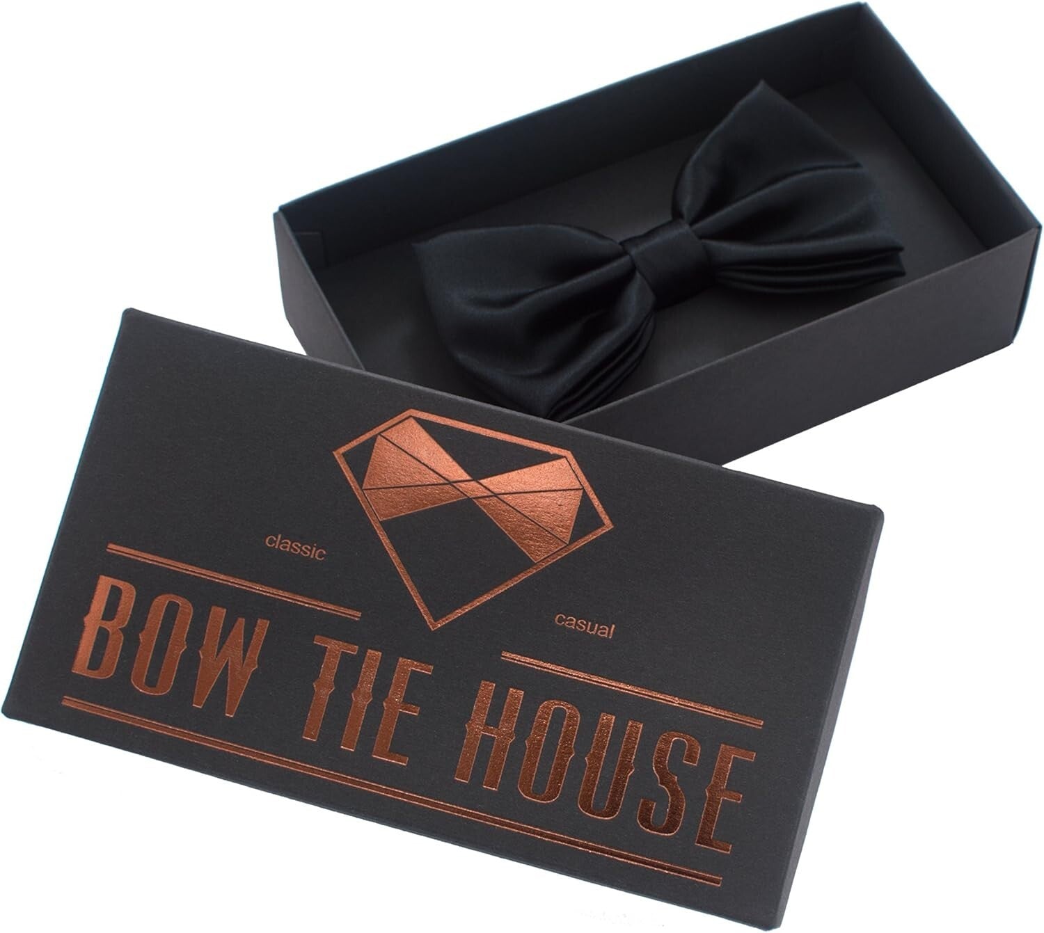 Classic Black Silk Bow Tie - Perfect Pre-Tied Elegance for Weddings & Events