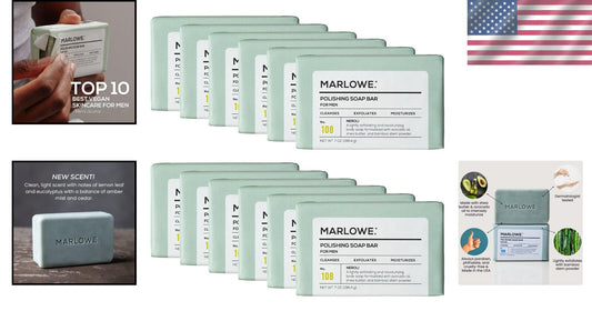 7oz Exfoliating & Cleansing Bar Soap for Men - 12 Pack with Natural Ingredients