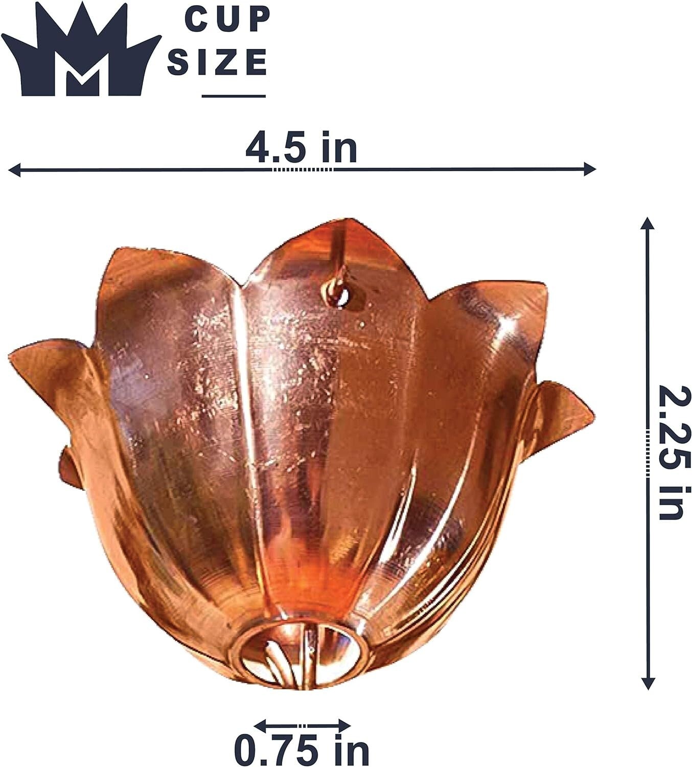 Durable 8.5 Ft Copper Rain Chain with Elegant Lotus Cups - Eco-Friendly Solution