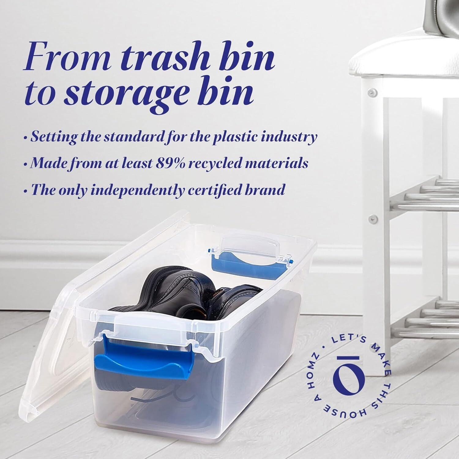 5-Pack 7.5 Qt Stackable Clear Plastic Storage Bins with Secure Snap Lids