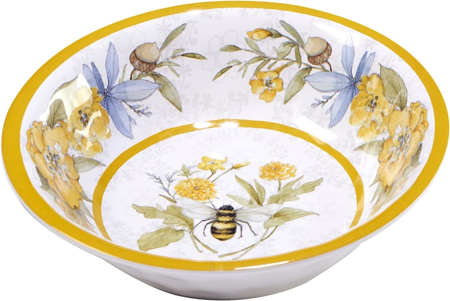 Charming Bee & Floral 12-Piece Melamine Set for Spring & Summer Entertaining