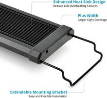 Load image into Gallery viewer, Adjustable Full-Spectrum LED Aquarium Light for Fish Tanks - Black &amp; Multi-Color