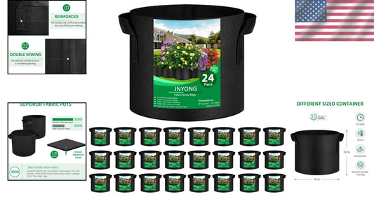 Stylish & Versatile 10 Gallon Fabric Grow Bags - Ideal for Indoor & Outdoor Use