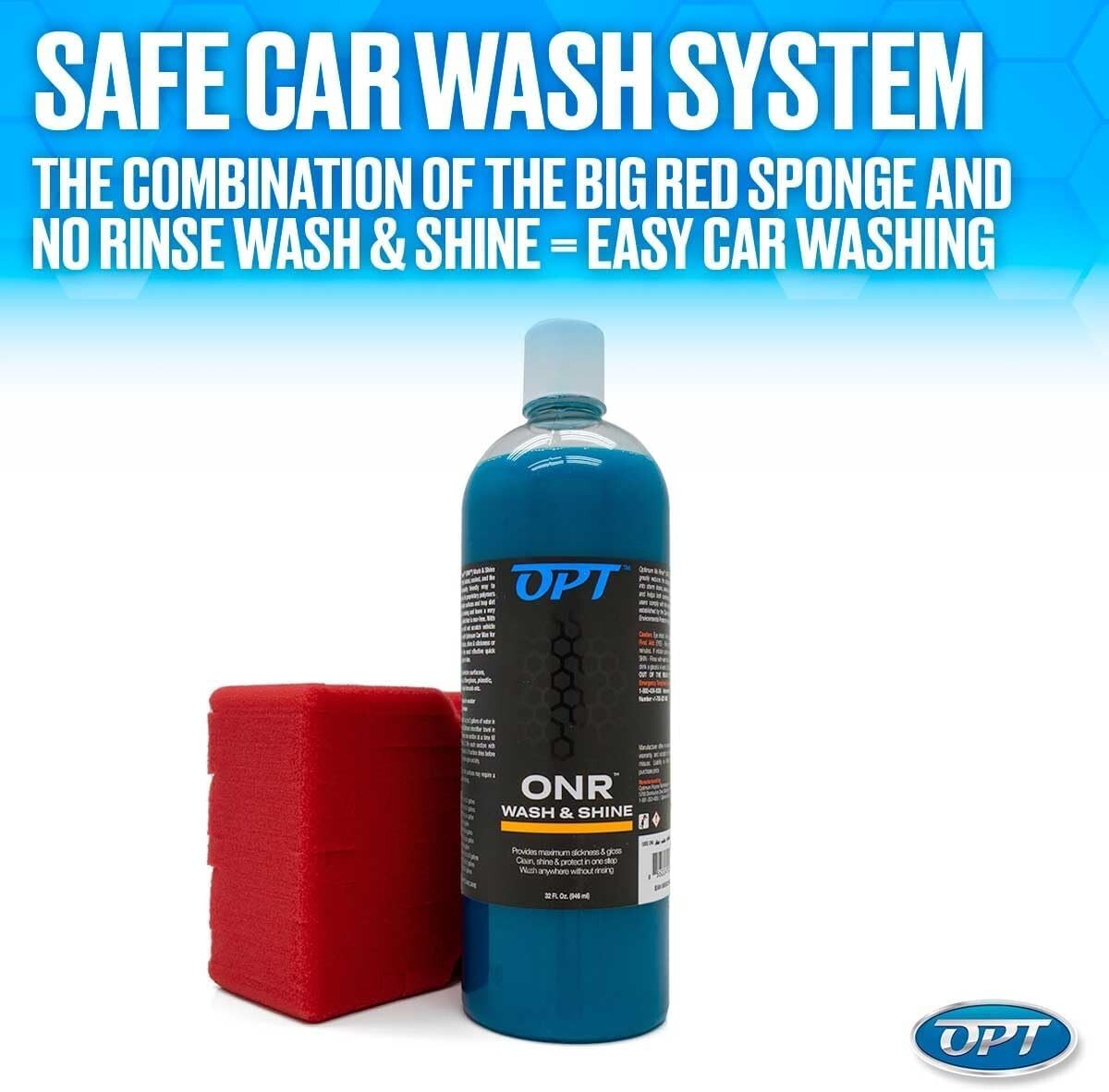 Eco-Friendly 32 oz. Rinseless Car Wash Kit with Big Red Sponge for Detailing