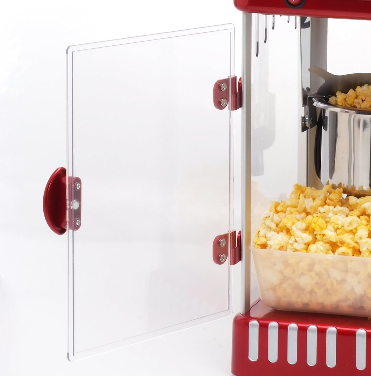 Elegant Red Plexiglass Popcorn Popper - 2.5 oz Capacity with Serving Tray