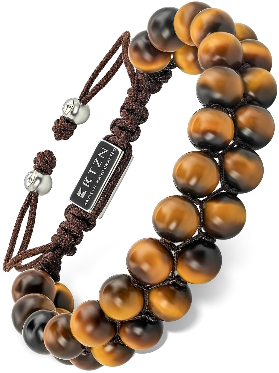 Men's Adjustable Tiger Eye Bracelet - Artisan Craftsmanship & Empowering Design