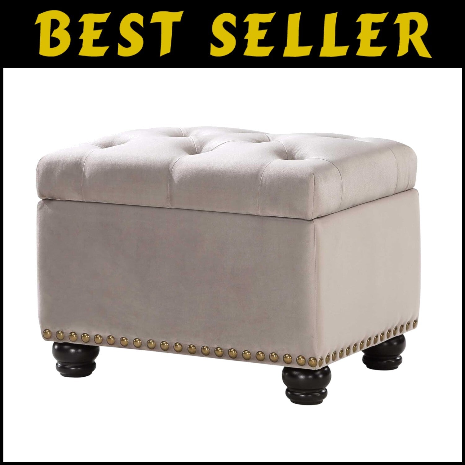 Chic 24" Velvet Ottoman with Hinged Lid - Perfect Footrest and Storage Solution