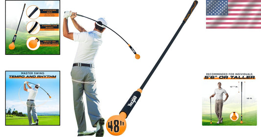 Portable 48-Inch Golf Swing Trainer for Enhanced Tempo and Balance - 6 to 30 LB