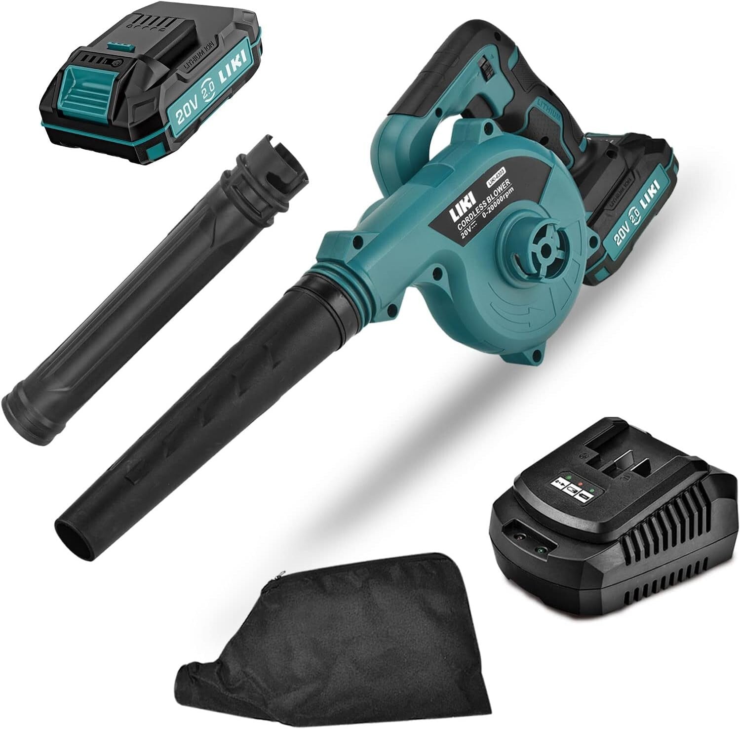 Powerful 20V Cordless Leaf Blower with 4.0Ah Battery, Lightweight & Fast Charge